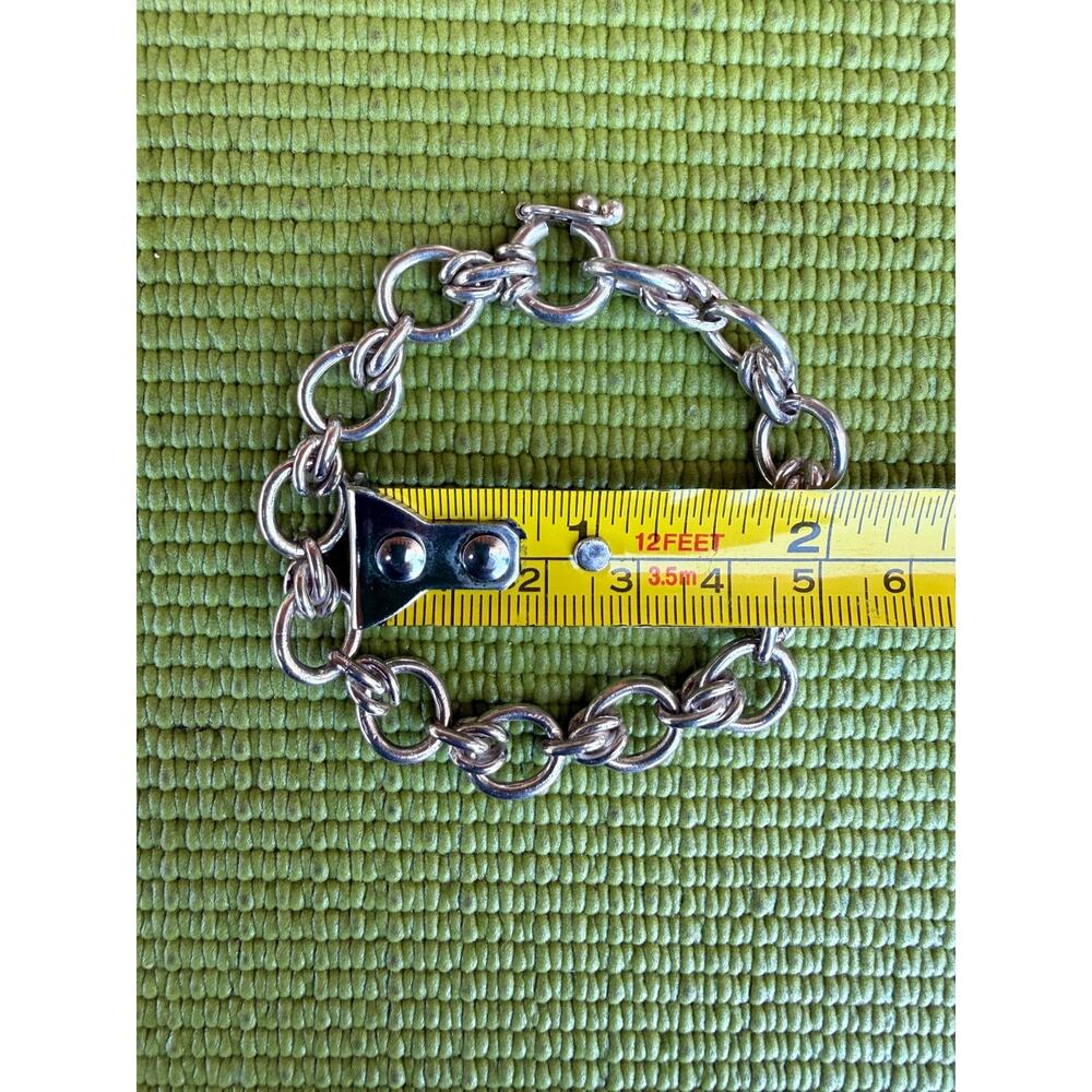 Vintage Peru 950 Sterling Silver Heavy Chain Link Bracelet 7" 25g - Picture 7 of 13